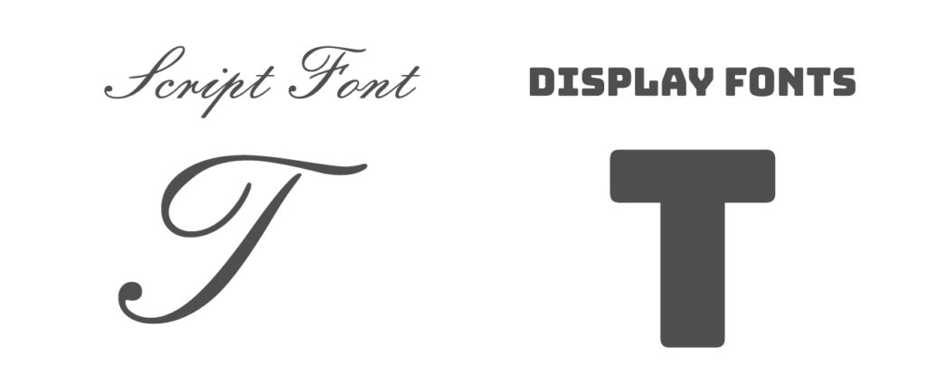 Typography Script Font and Display font