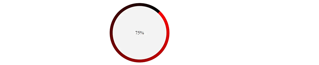 Stylish CSS Circular Progress Bar with a Red-to-Black Gradient that Fills a Circular Area Over Time - skillivo